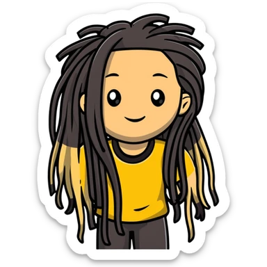 Some one with long dreads black and blonde tips sticker