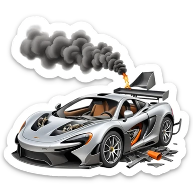 mclaren sportcar car crash sticker