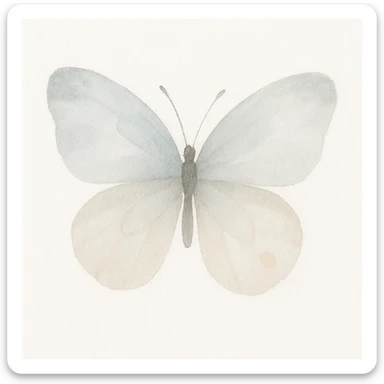 a butterfly in watercolor art style, soft edges, pastel colors sticker