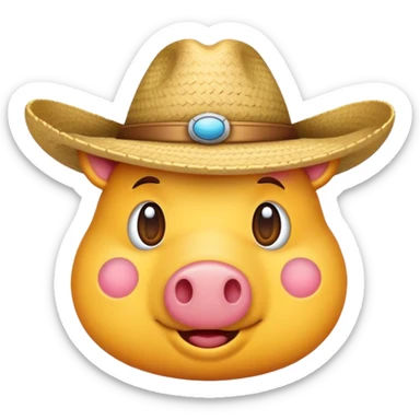 CREA UN EMOJI DE UN CERDO CON UN SOMBRERO sticker
