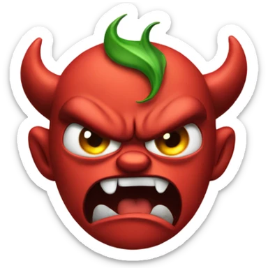 Angry devil sweating sticker