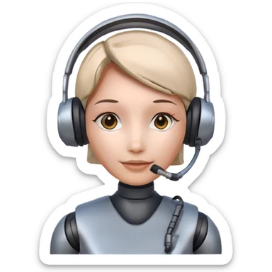 humanoid robot female, customer support sticker
