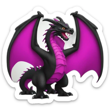 black and magenta angry dragon sticker