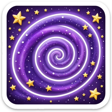 Purple Galaxy emoji with shining stars sticker