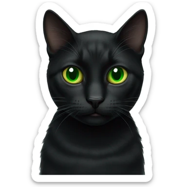 black cat green eyes sticker