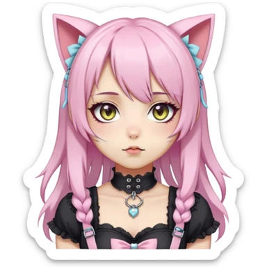 Pastel Edgy Kawaii Cute Beautiful Elegant Pretty Anime Punk Lolita Catgirl sticker