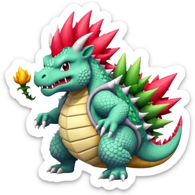 Ugly Fey Toony Bowser-Rhydon-Shaymin-dragon sticker