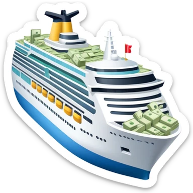 Cruise ship covered in money sticker