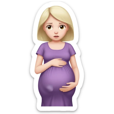 worried pregnant woman sticker