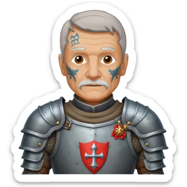 elderly tattooed knight, tattooed shoulder sticker