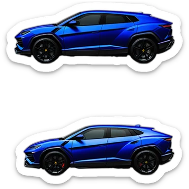 lamborghini urus in dark blue and with "Nath" written on the front plate sticker