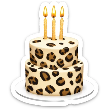 Birthday cake with Leopard print  sticker