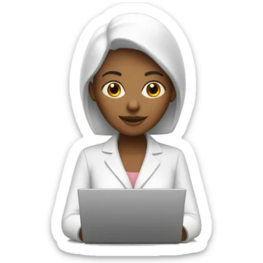 Lady with a cup and a laptop  sticker