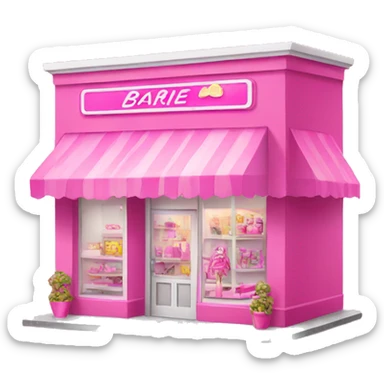 pink barbie shop sticker