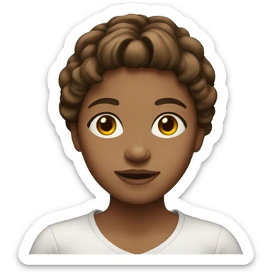 brown-haired girl medium hair sticker