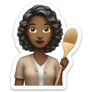 artist girl holding a palette sticker