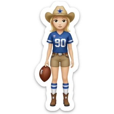 full body fat blonde with cowboys jersey sticker