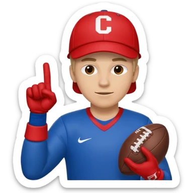  #1 glove first finger up football fan in blue (#00A3E0) and red (#F9423A)  sticker