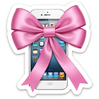 pink iphone with ribbon sticker