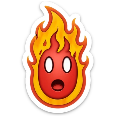 Minimalist emoji-style sticker of a bold exclamation mark surrounded by small flames or cracks. Black and dull red color palette, no outline.
 sticker