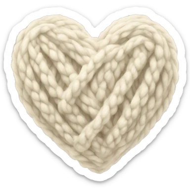 Cable knit cream heart sticker