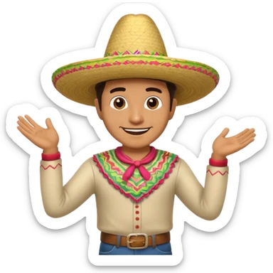 A Man Dancing with a Mexican Hat sticker