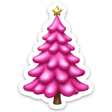 coquette pink christmas tree sticker