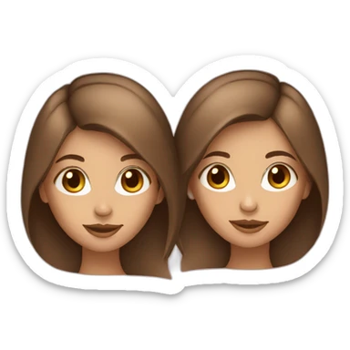 two Russian sisters Brown hair sticker