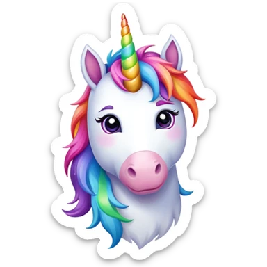 Rainbow unicorn  sticker