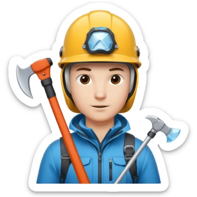 lead climber with ice axe sticker