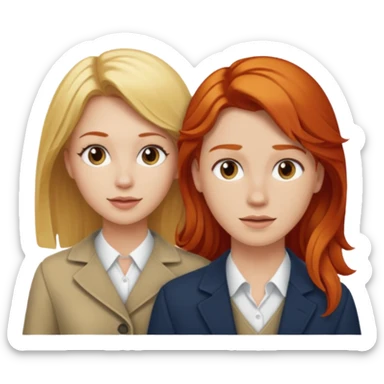couple who are a blonde woman and redhead man sticker