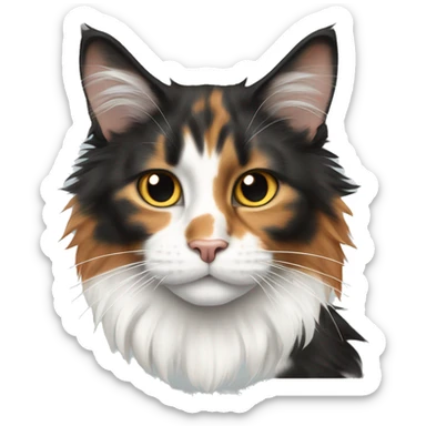  mainecoon cat tricolor ginger black white sticker