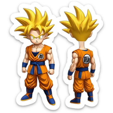 Son goku super saiyan 3 qui prépare un genkidama sticker