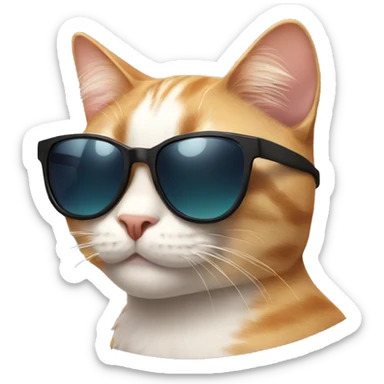 Cat with sunglasses sticker