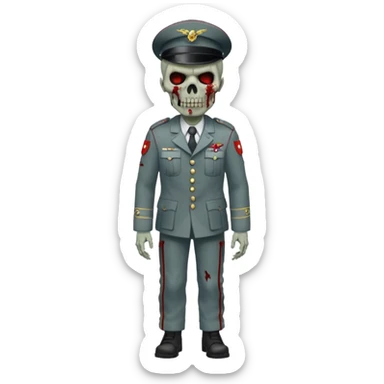 Rotting corpse zombie soldiers, full body, in the style.of your bleeding skull art. sticker