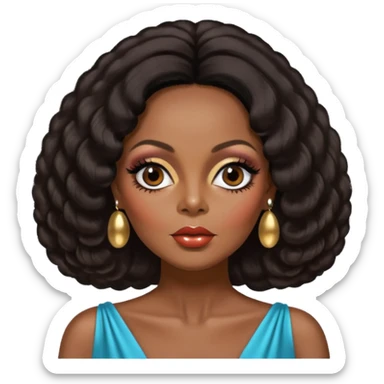 Diana Ross with dark brown hairstyles 60s sticker