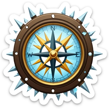 a broken ugly compass glass broken sticker