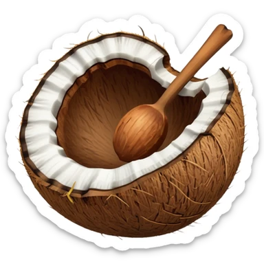 Noix de coco légèrement plus petite sans deco sticker