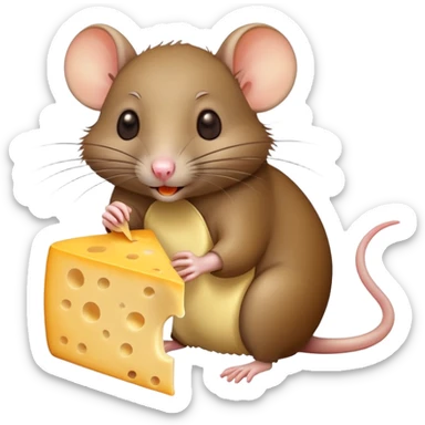 Rat eating cheese  sticker
