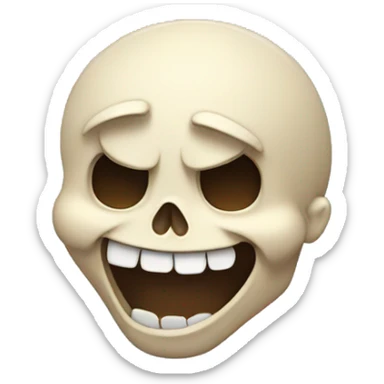 Skull laughing in tears sticker
