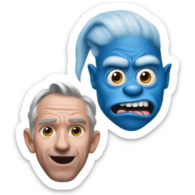 Blue grinch and pig man  sticker