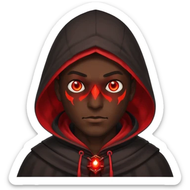 Evil Dark, shadowie Male lord with Red glowing eyes and hood sticker