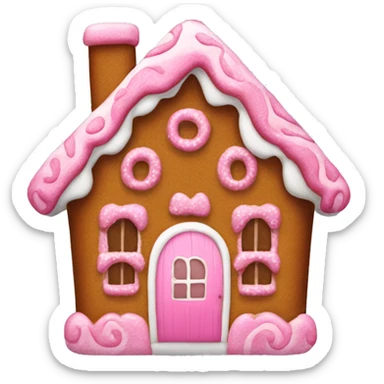A pink gingerbread house sticker