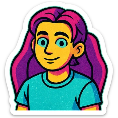 Transform the first image into a pop-art style, similar to the second image. sticker