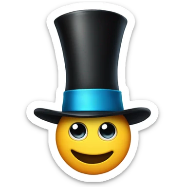 an emoji with sigma face and wear a magician hat  sticker