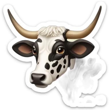 SPOTTED LONGHORN COW sticker