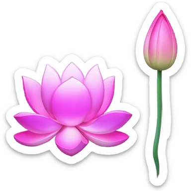 Iridescent hot pink lotus flower sticker