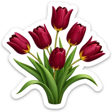 Tulips maroon sticker