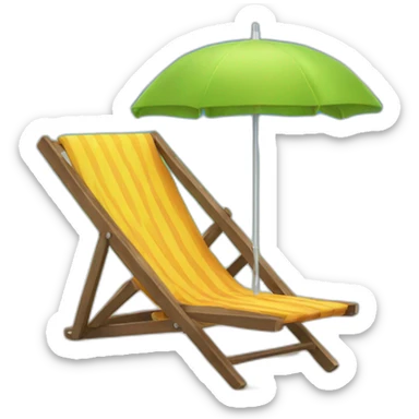 beach chair with umbrella sticker