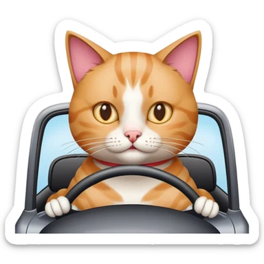Cat driving to Wendy’s sticker